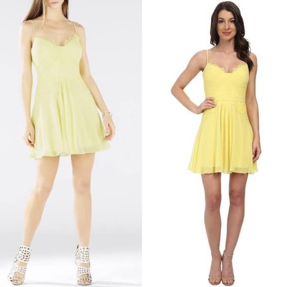BCBG MaxAzria Yellow mini Lace Dress